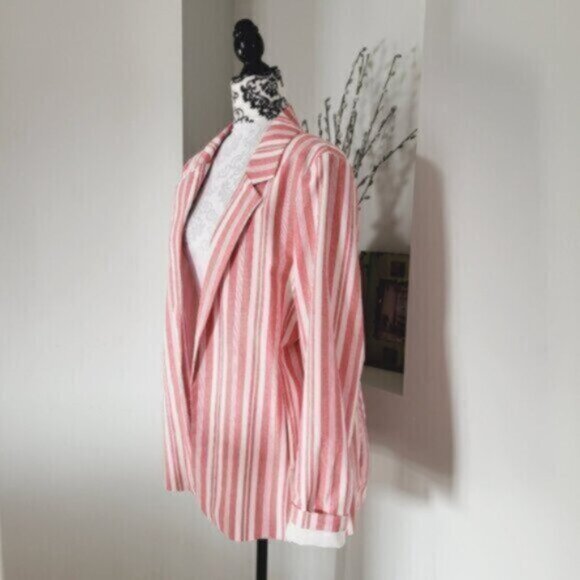 Blazer Jacket Summer Nautical Size 16+ Red White Stripe - Picture 7 of 12